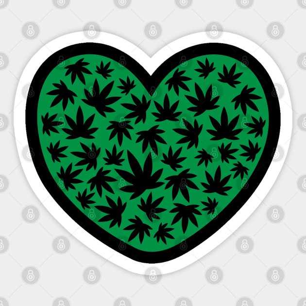 Weed Heart Sticker by defytees